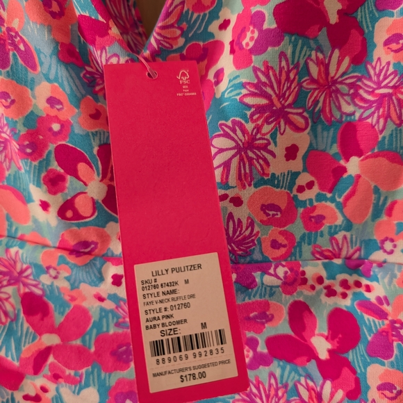 Lilly Pulitzer Aura Pink Baby Bloomer Dress - Size M - Picture 4 of 6